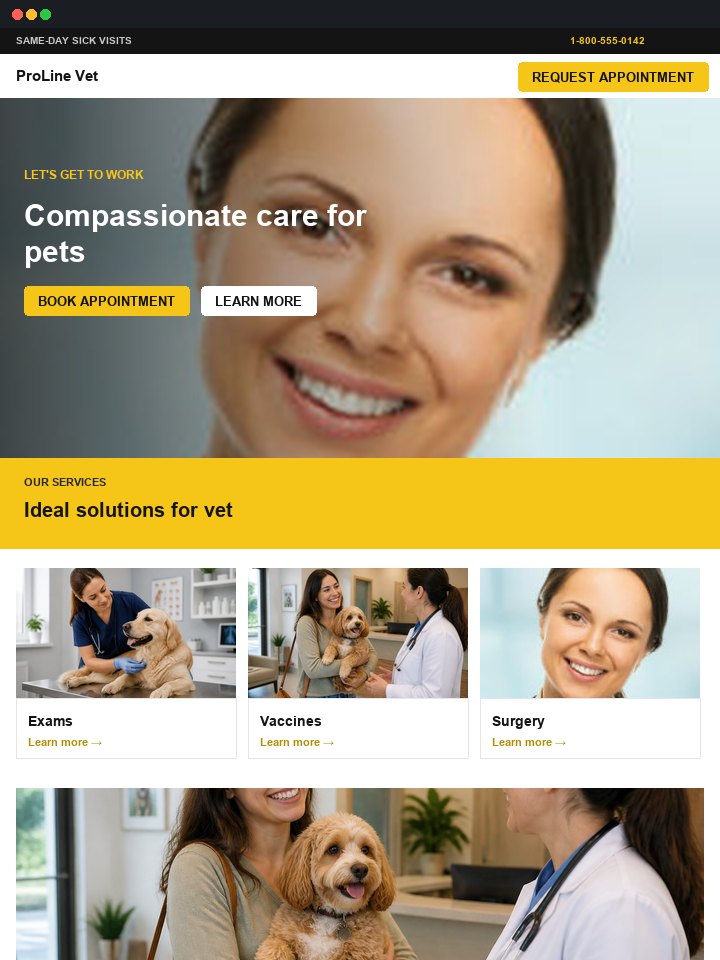 Bold yellow CTA